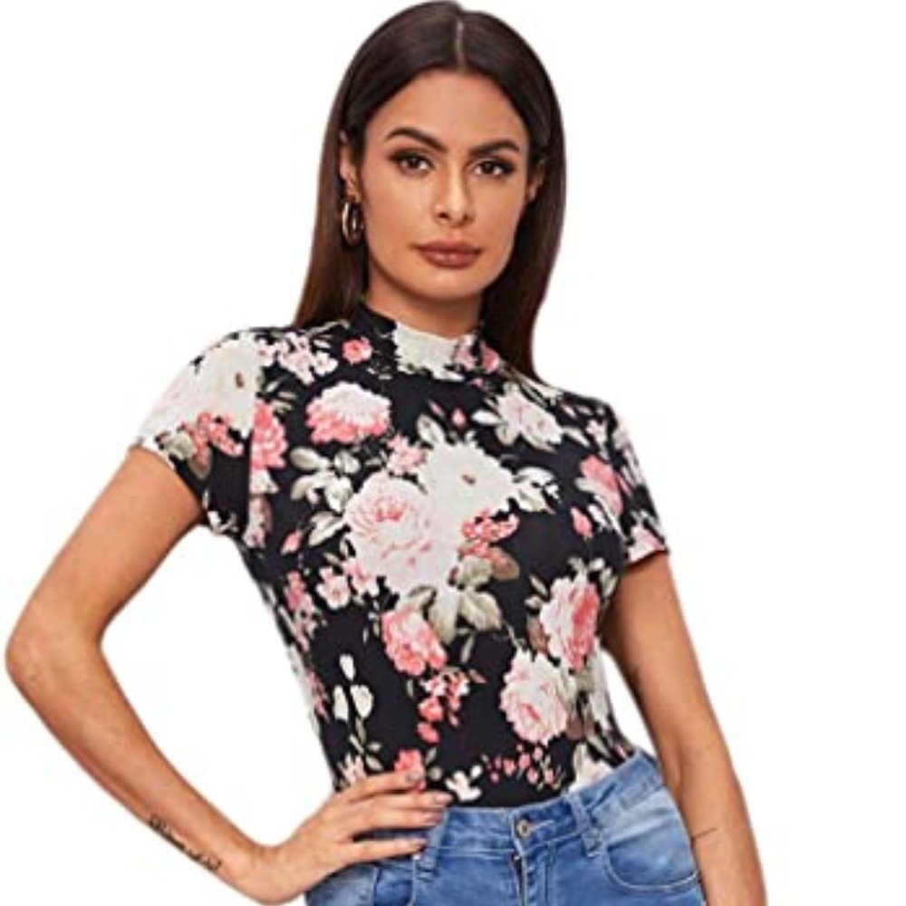 Shein Floral Graphic Tee